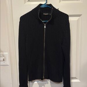 Polo Ralph Lauren Black Ribbed Zip-Up Sweater for Women, Size Large